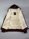 Q.J Glossy Sherpa-Lined Hooded Bomber Jacket – Brown Fuur inside (S)
