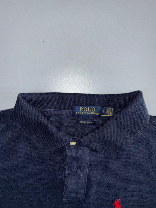 Polo Ralph Lauren Navy Pique Polo – Custom Slim Fit (M)