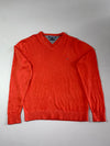 Tommy Hilfiger Pima Cotton Cashmere V-Neck Sweater – Burnt Orange (XL)
