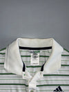 Adidas Adipure Short Sleeve Striped Golf Polo — White/Green/Navy (XL)