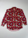 Big Train Western Style All-Over Print Shirt - Maroon (L/XL)