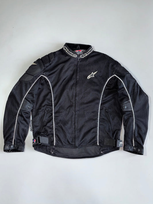 Alpinestars Original Black Mesh Motorcycle Racing Jacket (PADDED) (XL)