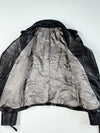 Women’s Black Asymmetric Zip Leather Biker Jacket (XS)
