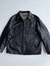 Vintage 90s Polo Ralph Lauren 100% Leather Harrington Jacket – Black Plaid Lined (L)