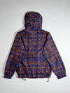 Black Yak Overland Travel Blue & Orange Plaid Hooded Windbreaker Jacket  (S/M)