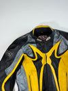 IXS Yellow Flame Genuine Leather Motorcycle Racing Jacket Padded (XL)