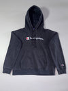 Champion Embroidered Script Logo Black Hoodie – (M)