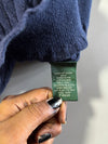Lauren Ralph Lauren Navy Cable Knit Boat Neck Sweater with White Tipping (S)