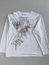 Y2K Redemption Eagle Embroidered Graphic Long Sleeve Tee White (XL)