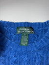 Lauren Ralph Lauren Crest Cable Knit Crewneck Sweater – Royal Blue(M)