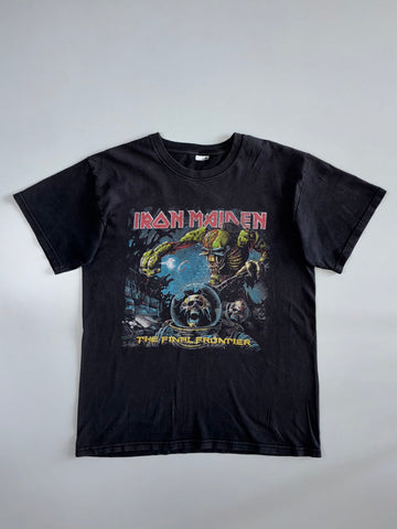 Iron Maiden The Final Frontier Album Graphic Band vintage T-Shirt Faded Black (L)