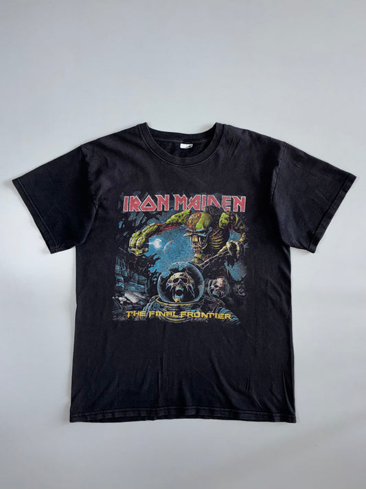 Iron Maiden The Final Frontier Album Graphic Band vintage T-Shirt Faded Black (L)