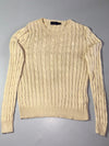 Polo Ralph Lauren Cream Cable Knit Crewneck Sweater (S)