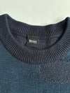 Hugo Boss Navy Camo Jacquard Knit Sweater (XL)