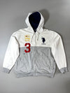 U.S. Polo AssnWhite & Grey Big Pony No.3 Zip Hoodie (2XL)