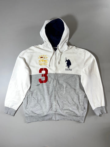 U.S. Polo AssnWhite & Grey Big Pony No.3 Zip Hoodie (2XL)