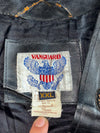 Vintage Vanguard Black Leather Biker Vest – Harley-Davidson Eagle Patch, Side Lace-Up (L)