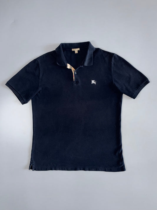 Burberry Black Polo | Nova Check Placket (XL)