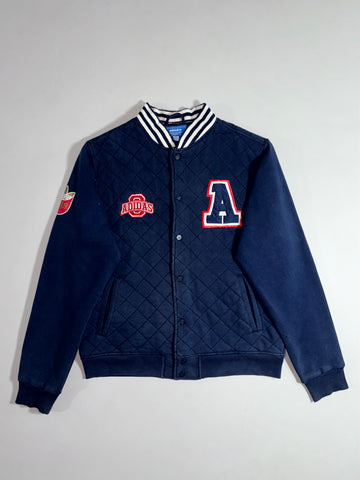 Adidas Originals Navy Quilted Varsity Bomber – 1949 Trefoil Patch (XL)