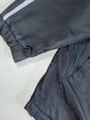 Y2K Nike Black Track Jacket – White Shoulder Stripes, Mini Swoosh (XL)
