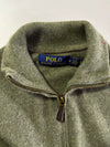 Polo Ralph Lauren Olive Green Quarter Zip Knit Sweater (M)