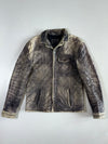 Distressed Diamond-Quilted Leather Shacket (M)