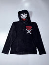 Yakuza Clothing Skull  Quarter-Zip Hoodie With Skull mask Black (M)