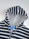 Adidas Originals | Grey & Black Striped Trefoil Zip-Up Hoodie (XL)