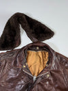 Vintage Distressed Premium Bomber (Detechable Collar) Leather Jacket (L)