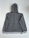 Adidas Originals | Grey & Black Striped Trefoil Zip-Up Hoodie (XL)