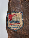 Vintage 90s Cotton Field Pure Leather A-2 Flight Bomber Jacket Military Patch Sherpa Collar, Distressed (XL)