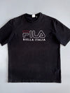 Fila | Biella Italia Outline Logo Tee | Washed Black (XL)