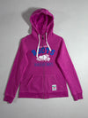 Roots Magenta Athletic Dept. Est. 1973 Zip-Up Hoodie with Chenille Logo (S)