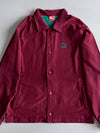 Puma Coach Jacket Maroon & Green Snap Button Windbreaker (L)
