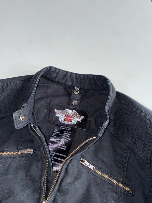 Harley-Davidson Black Studded Cotton Biker Jacket Women’s(XS)