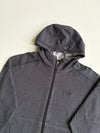 Adidas Charcoal Full Zip Hoodie – 3-Stripes Sleeve – (M)