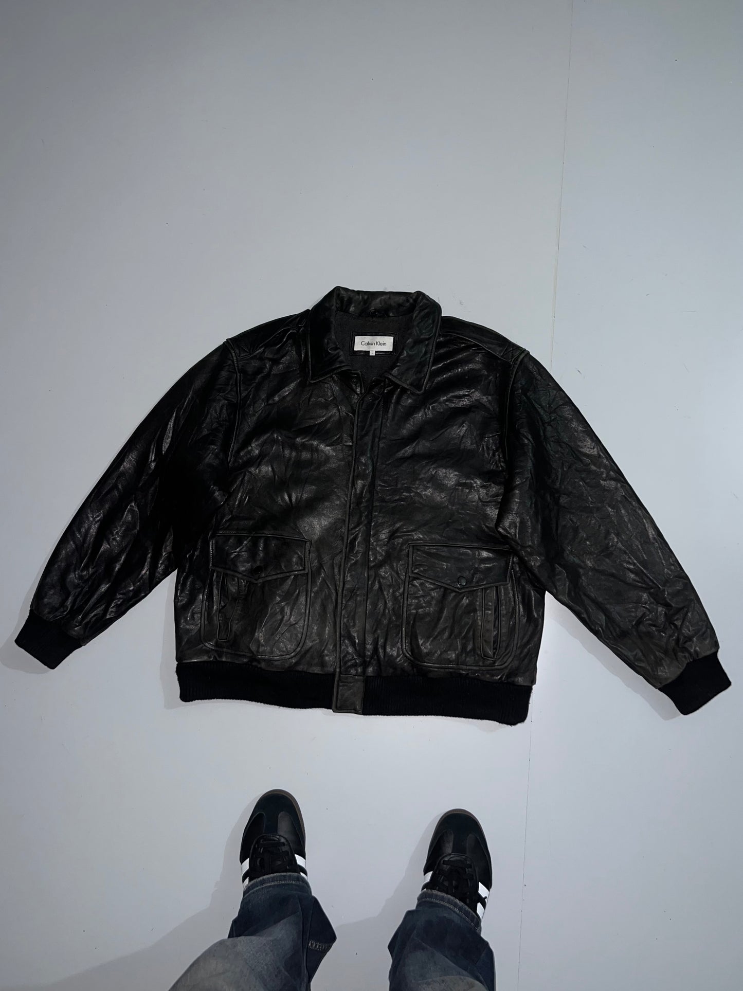 ZCalvin Klein Leather Jacket (L/XL)