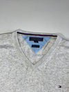 Tommy Hilfiger Grey Premium Cotton V-Neck Sweater – (S)