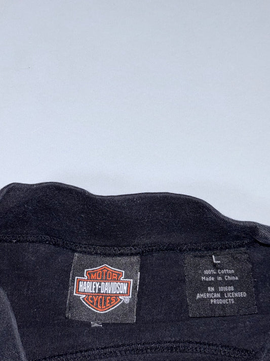 Harley Davidson Mock Neck Long Sleeve Tee Black, Size (XL/2XL)