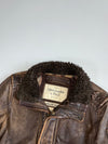 Vintage Abercrombie & Fitch Rollins Distressed Leather Bomber Jacket (S/M)