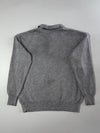 AMI Paris Grey Knit Polo Sweater – Red Ami de Coeur Logo (M)