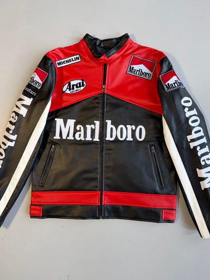!                          Ultra Premium Marlboro Brand New Leather Racing Jacket (S/M)