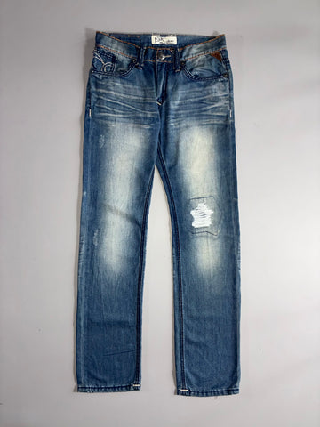 Earl Jean Distressed Straight Leg Jeans (W:32) (L:43)