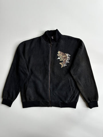 Vintage Koi Fish Embroidered Track Jacket (XL)