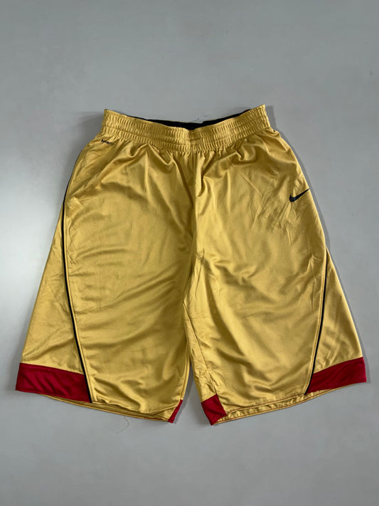 Nike Gold/Maroon Basketball Shorts Elastic (W:28|L:22)