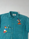 Disney Store Teal Denim Shirt – Mickey & Donald Embroidered, (2XL)