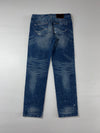Lee Vintage Distressed Paint-Splatter Straight-Leg Denim Jeans (W:32) (L:39.5)