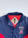 #1 Apparel | Atlanta Braves Denim Varsity Genuine MLB Licensed 90s  Oversized Jacket (L)