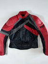 MQP Red & Black Armoured Leather Racing Jacket (S)