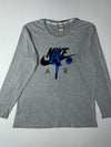 Nike Air Graphic Long Sleeve Tee – Heather Grey/Blue (L)